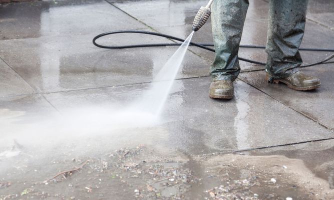 pressure washing tiles