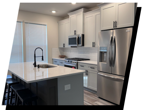 kitchen with grey cabinetry kitchen with grey cabinetry