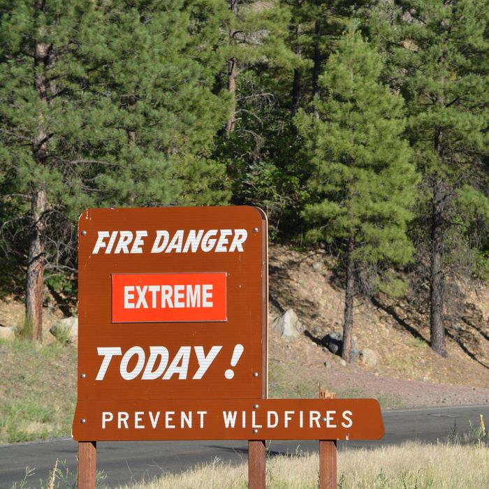 Wildfire danger sign