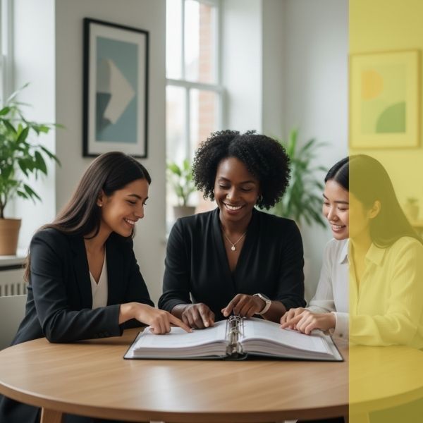 Two therapists participating in a dyadic supervision session with a licensed clinical supervisor.