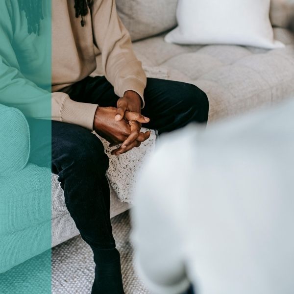 A therapist and client in a session