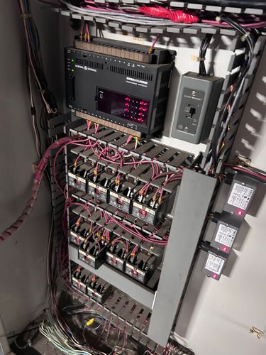 We installed Variable Frequency Drives (VFDs) to control the house pumps, and all existing control wiring, which was previously damaged, was repaired and reconfigured to work seamlessly with the new VFDs. Domestic water pumps controls upgrades