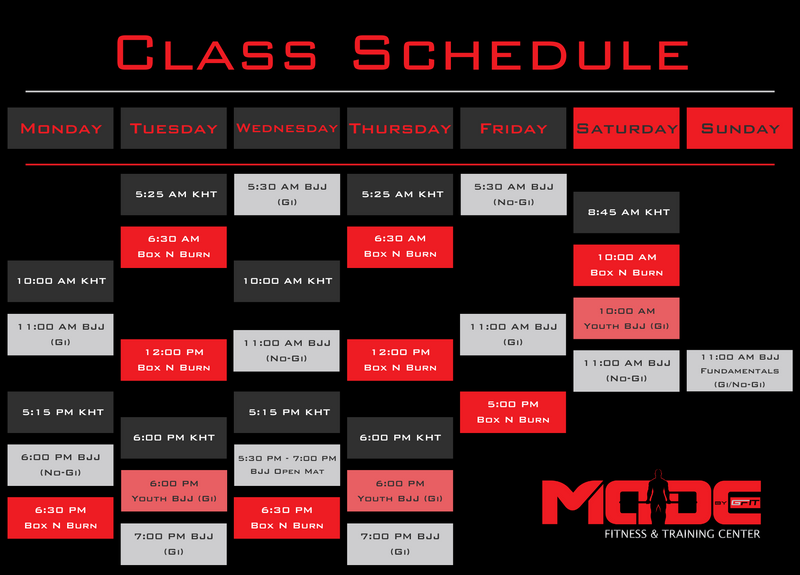 Class Schedule - MADE Louisville - MADE Fitness and Training Center