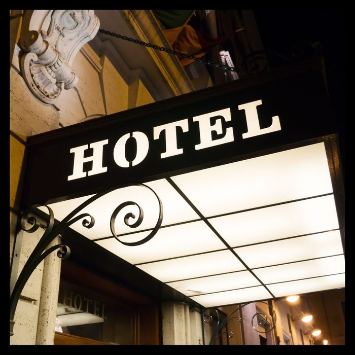 exterior building sign for hotel