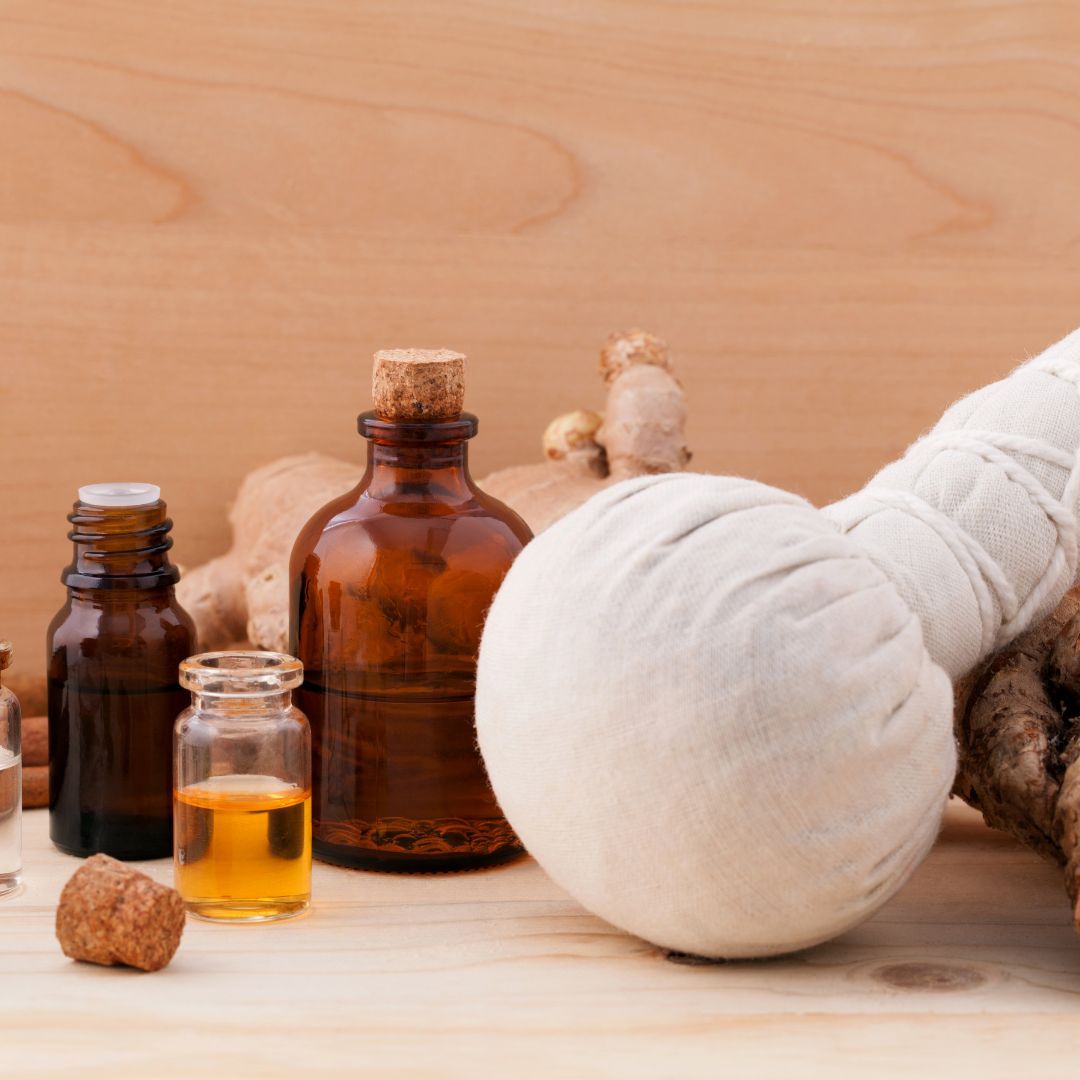 thai herbal ball and oils 