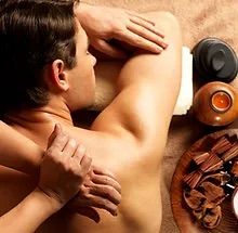 closeup of a man receiving a swedish massage