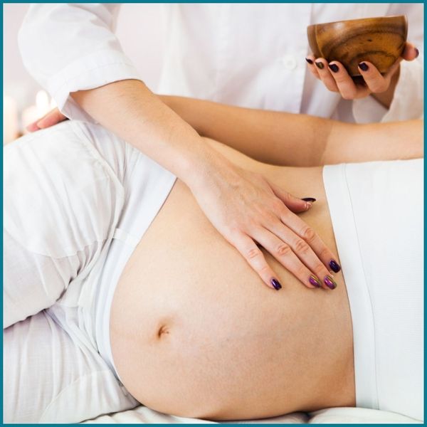 woman getting a prenatal massage