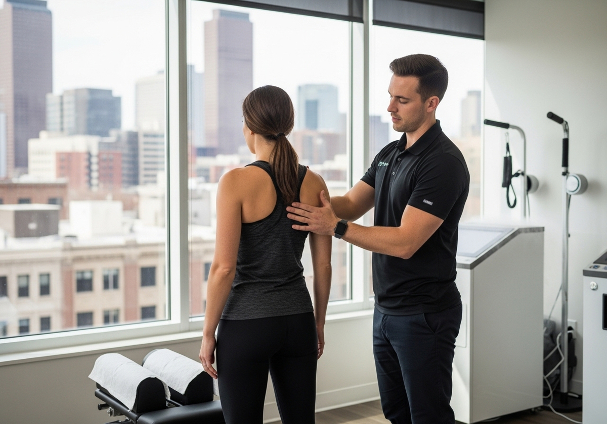Chiropractor examining a patient