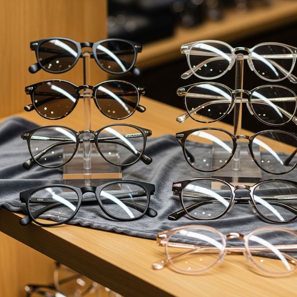 A selection of stylish and high-quality eyeglasses on display.