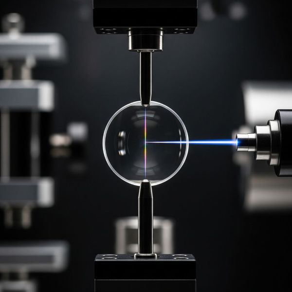 A close-up of advanced optometry equipment