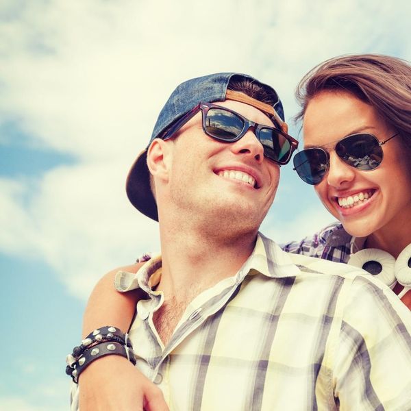 Couple with sunglasses on 