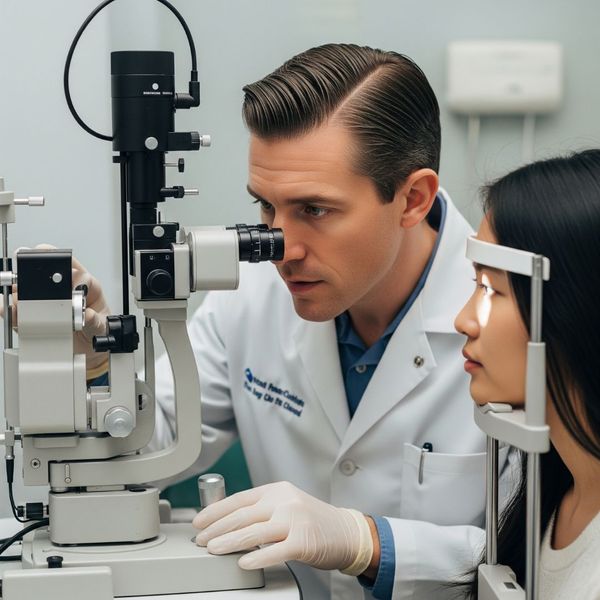 Eye care exam.