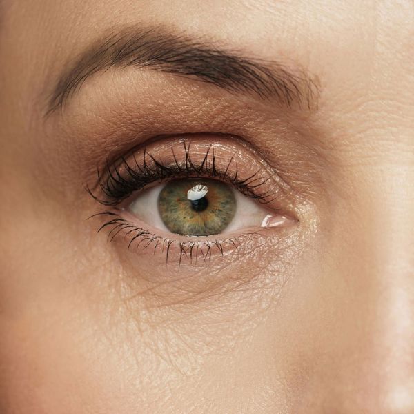 Close-up of a woman's eyeball. 
