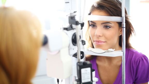 woman during her eye exam