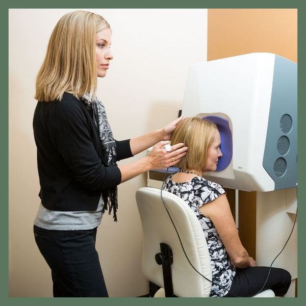 person getting eye scan