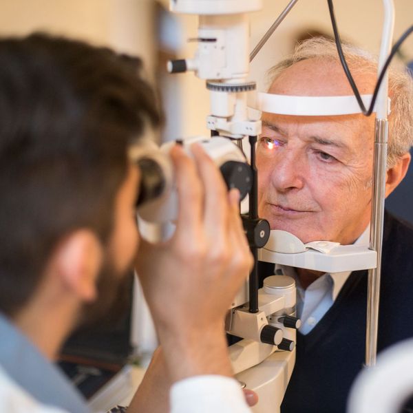 older man getting an eye exam