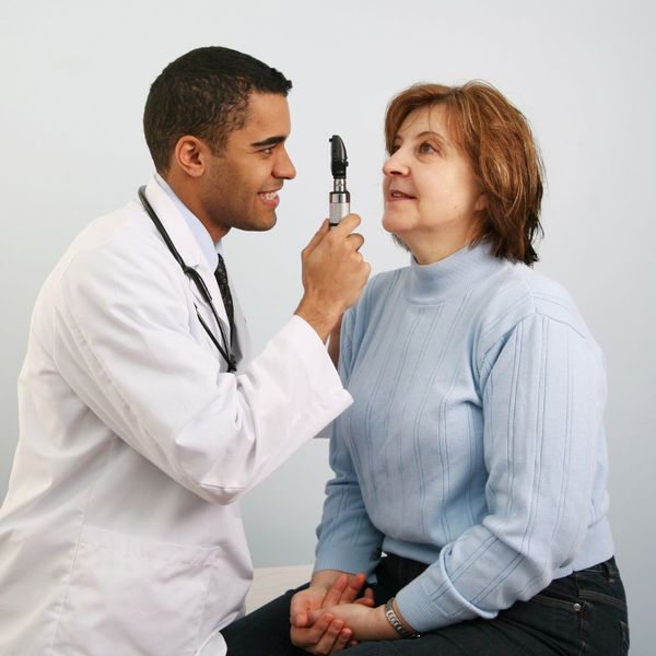 woman during eye exam