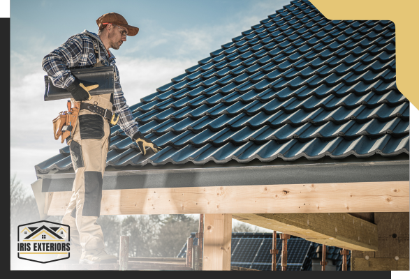 roofing contractor installing roof