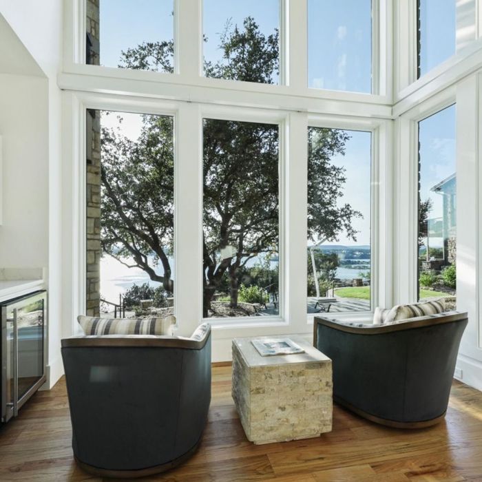 Seating area with view in luxury home