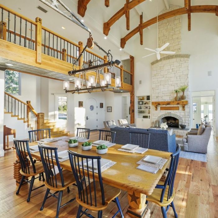 Rustic living room of luxury home