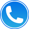 A blue circular icon with a white telephone handset, representing a phone number or a call-to-action to call the company.