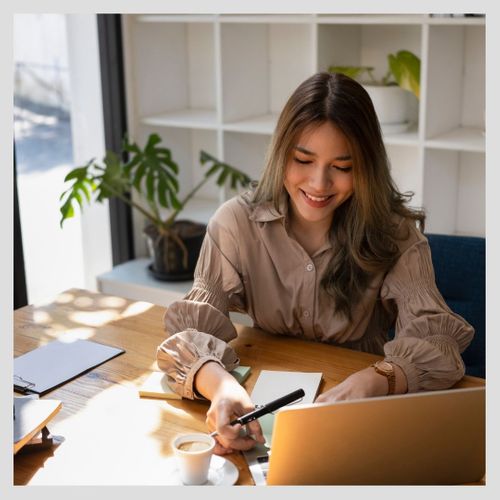 woman at desk