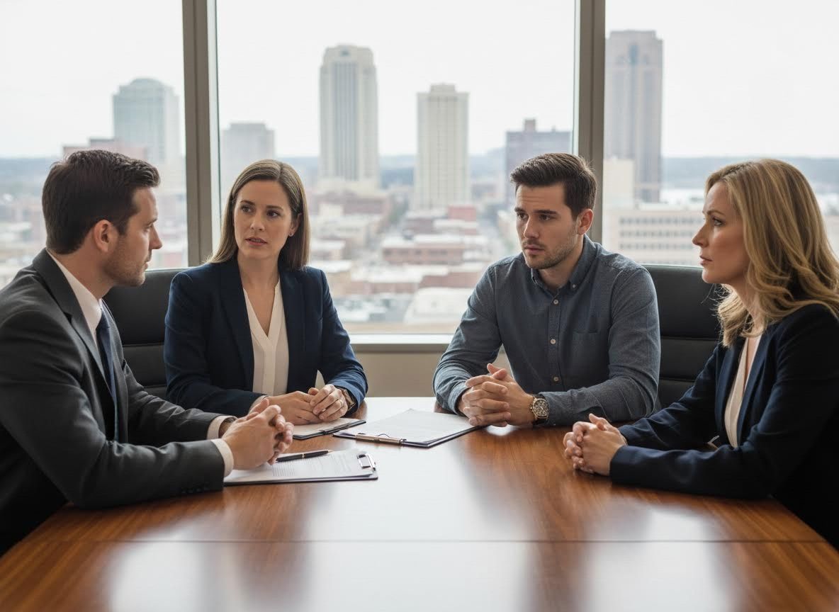 Business Professionals in Conference Room with City View