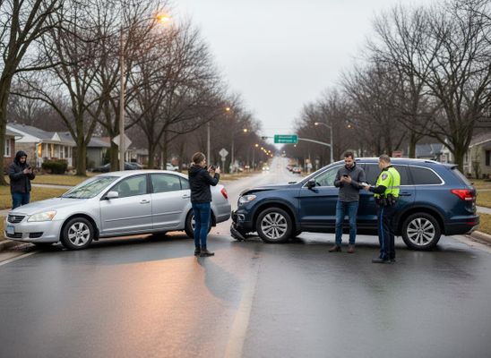 Car Accident Documentation with Police Officer