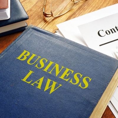 Book displaying business law