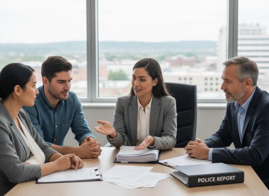 Legal Team Reviewing Police Report