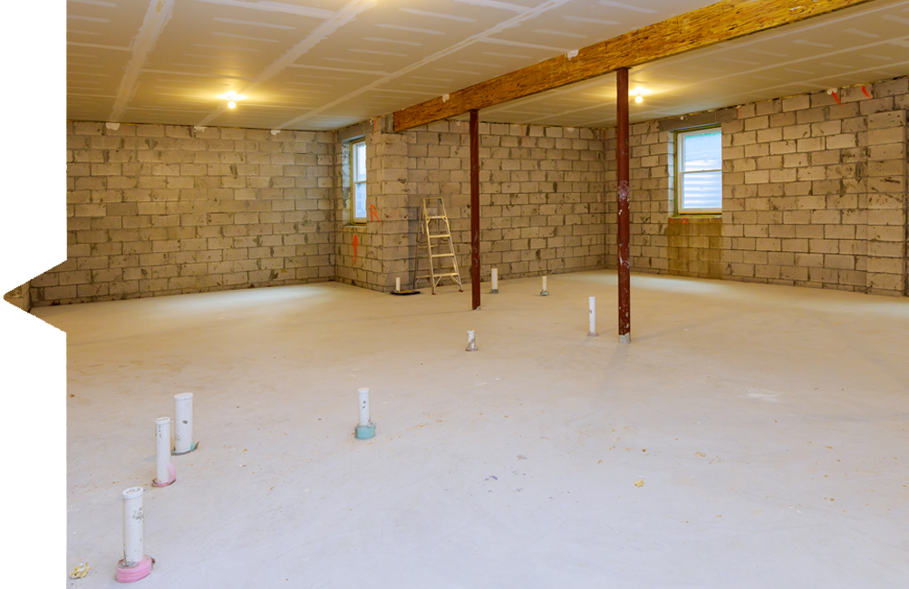 Image of an unfinished basement