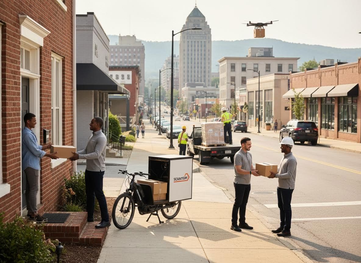 Modern urban logistics with diverse delivery methods