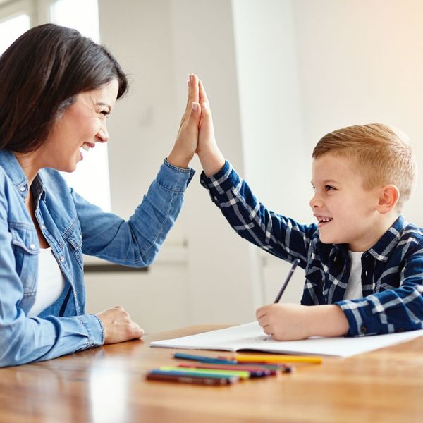 giving a kid a high five