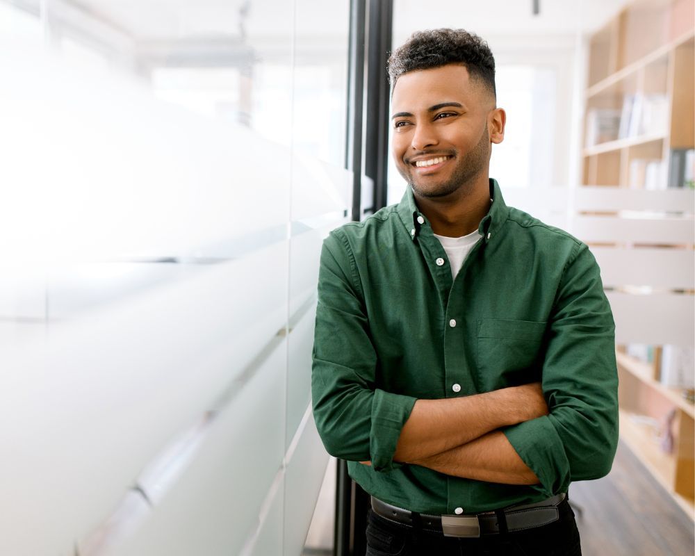 Young man smiling