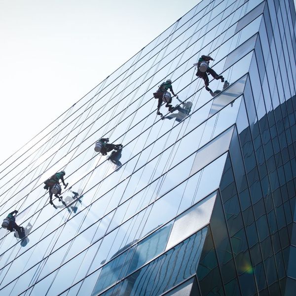 group of high rise window washers