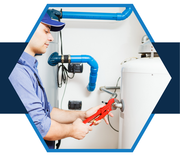 working on a water heater working on a water heater
