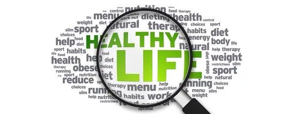 magnifine glass on healthy life