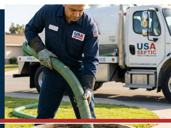 Septic tank being pumped.