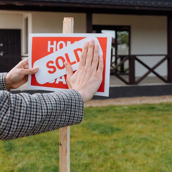Sold sign on housing property