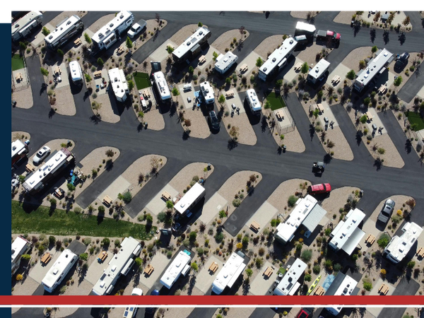 arial view of large RV park arial view of large RV park