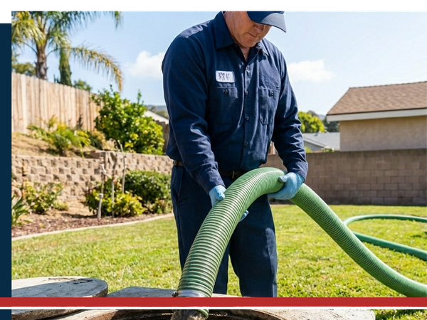 Spetic tnak being pumped.