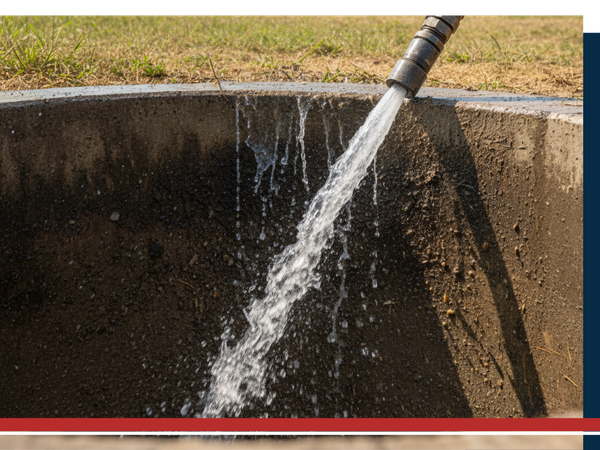 spraying water in cesspool for cleaning  spraying water in cesspool for cleaning