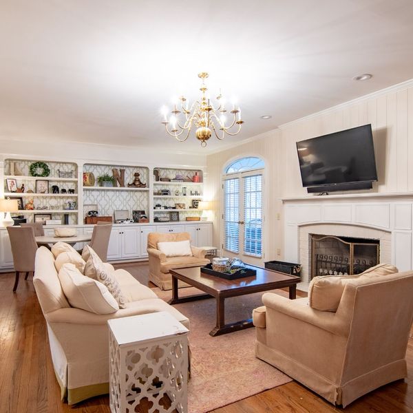 living room with white walls