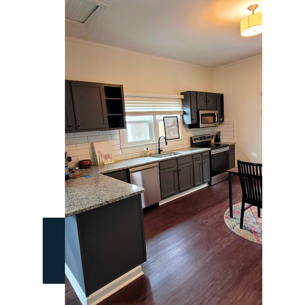 a freshly-painted kitchen