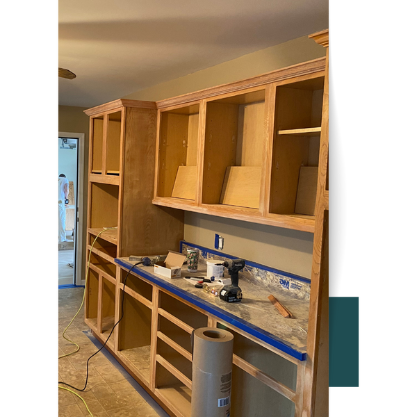 prepping cabinets for painting 