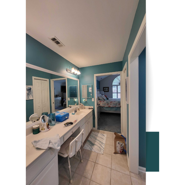 A newly painted bathroom.