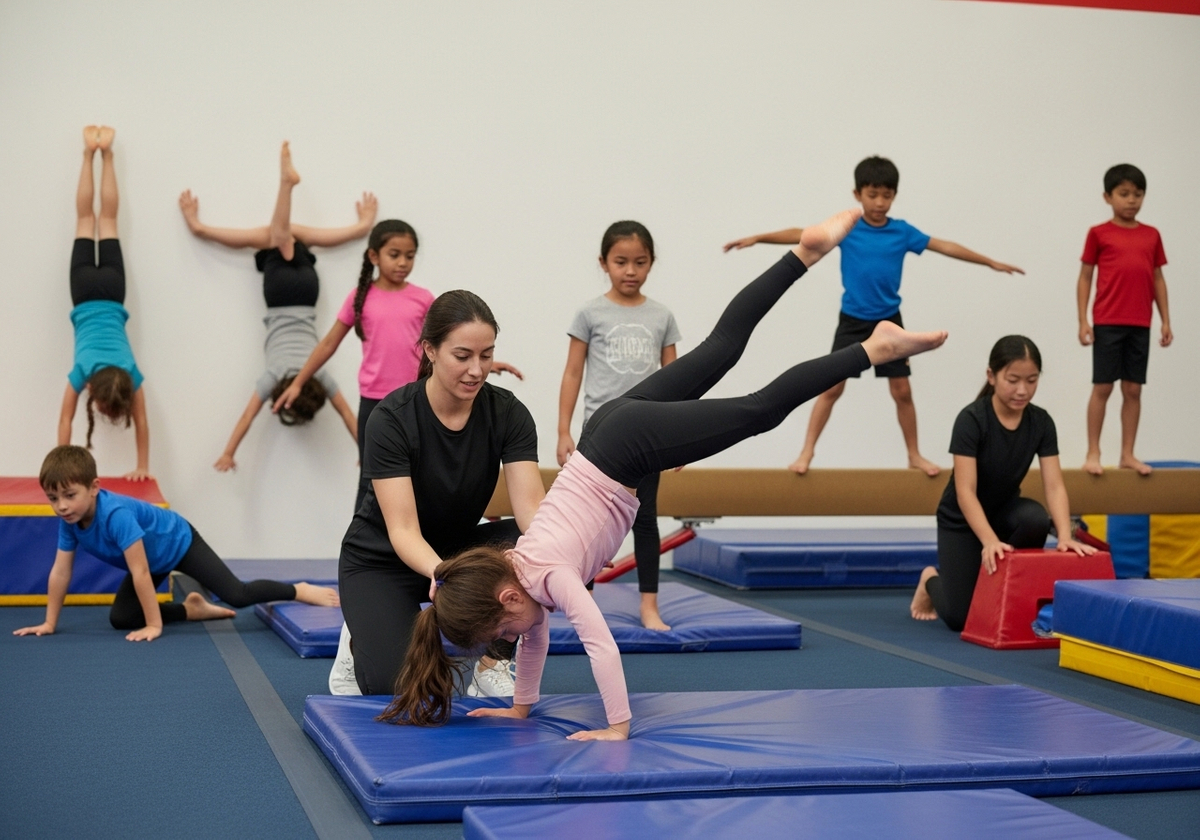 Gymnastics Class with Instructor