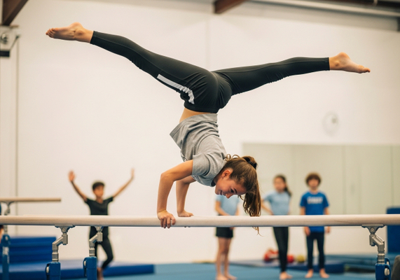 Gymnast on Parallel Bars