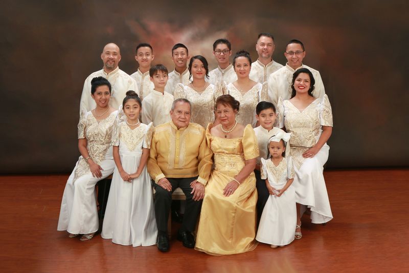 Large multigenerational family portrait