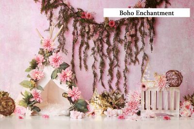boho enchantment cake smash background
